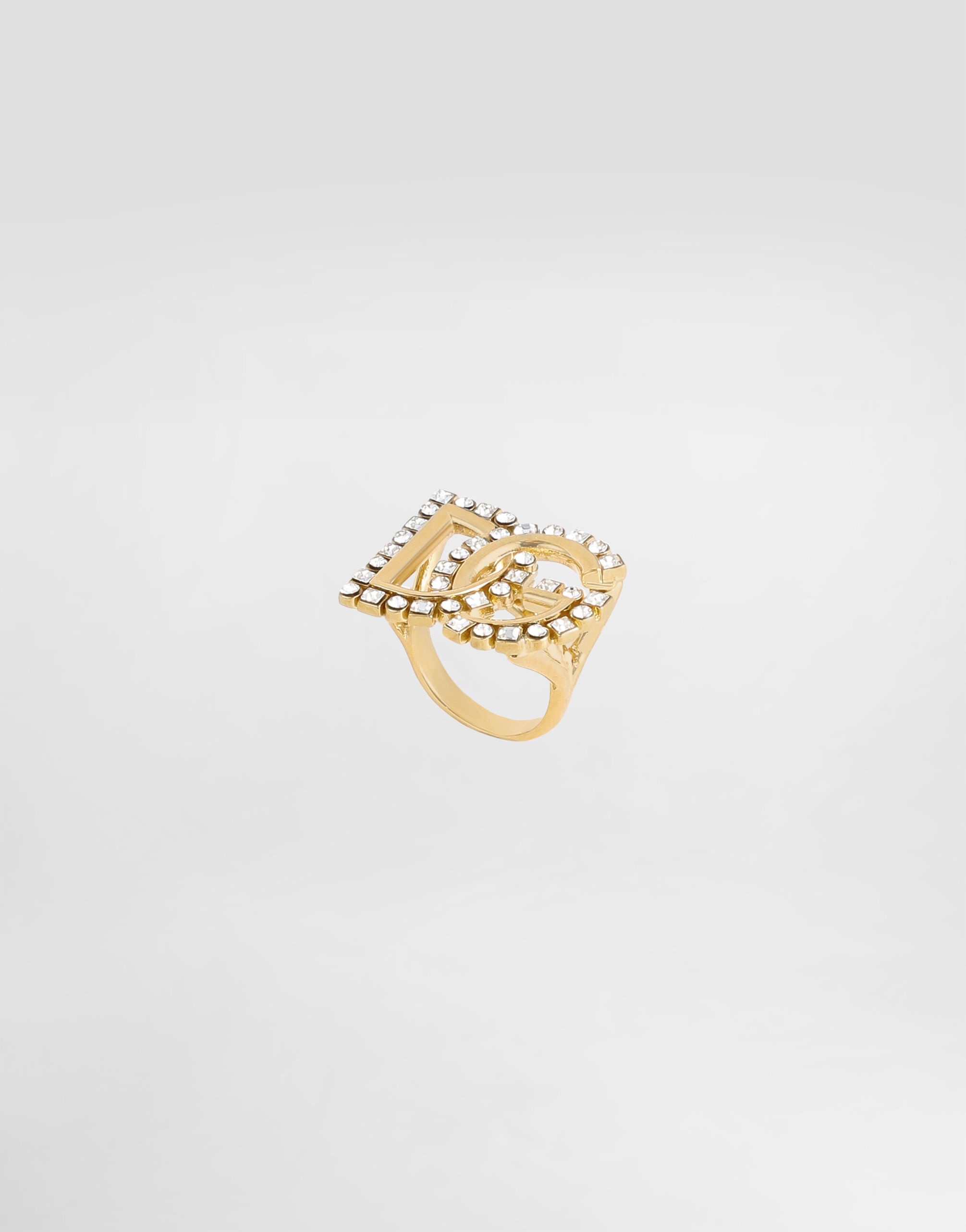 Ring with rhinestone-detailed DG logo - 2