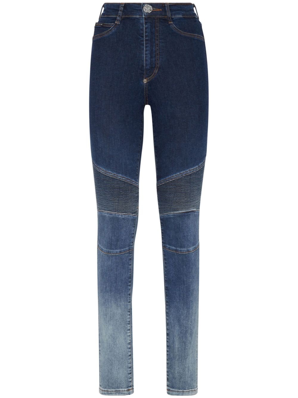 logo-patch cotton blend skinny jeans - 1