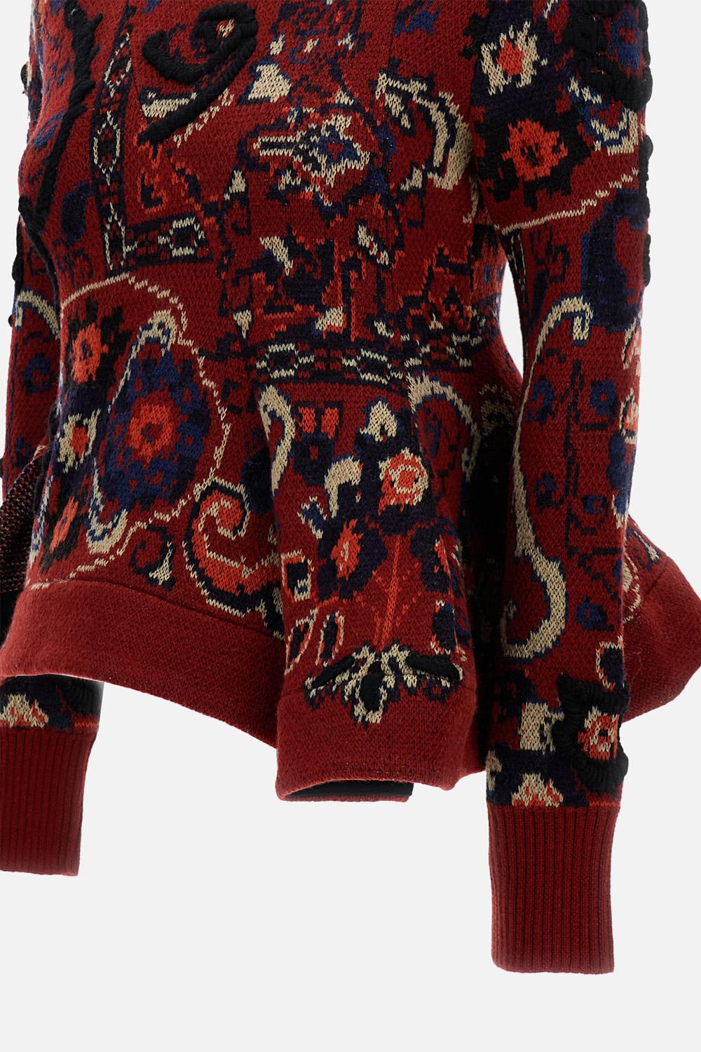 FLORAL JACQUARD PULLOVER - 3