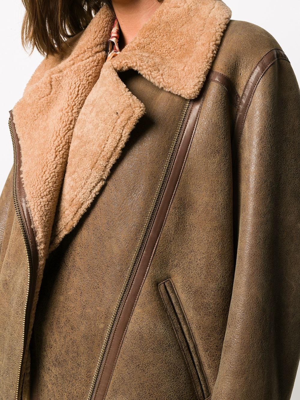 oversize shearling jacket - 5