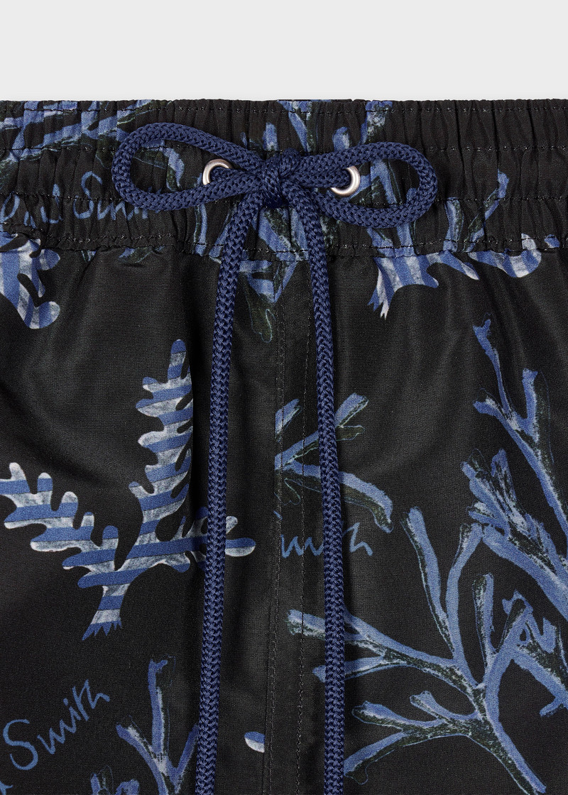 Paul Smith Black 'Coral' Print Swim Shorts outlook
