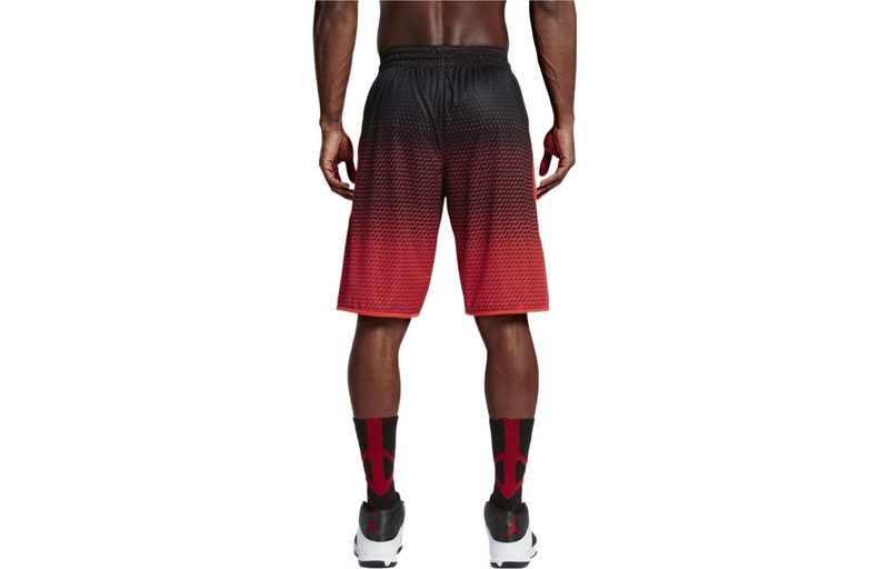 Jordan Men's Air Jordan Contrasting Colors Gradient Straight Sports Basketball Shorts Red 'Light Crimson Bl outlook