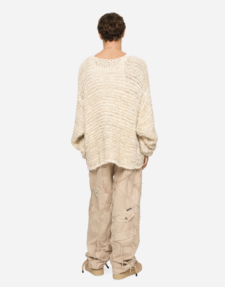 Round-neck cotton and linen sweater - 3