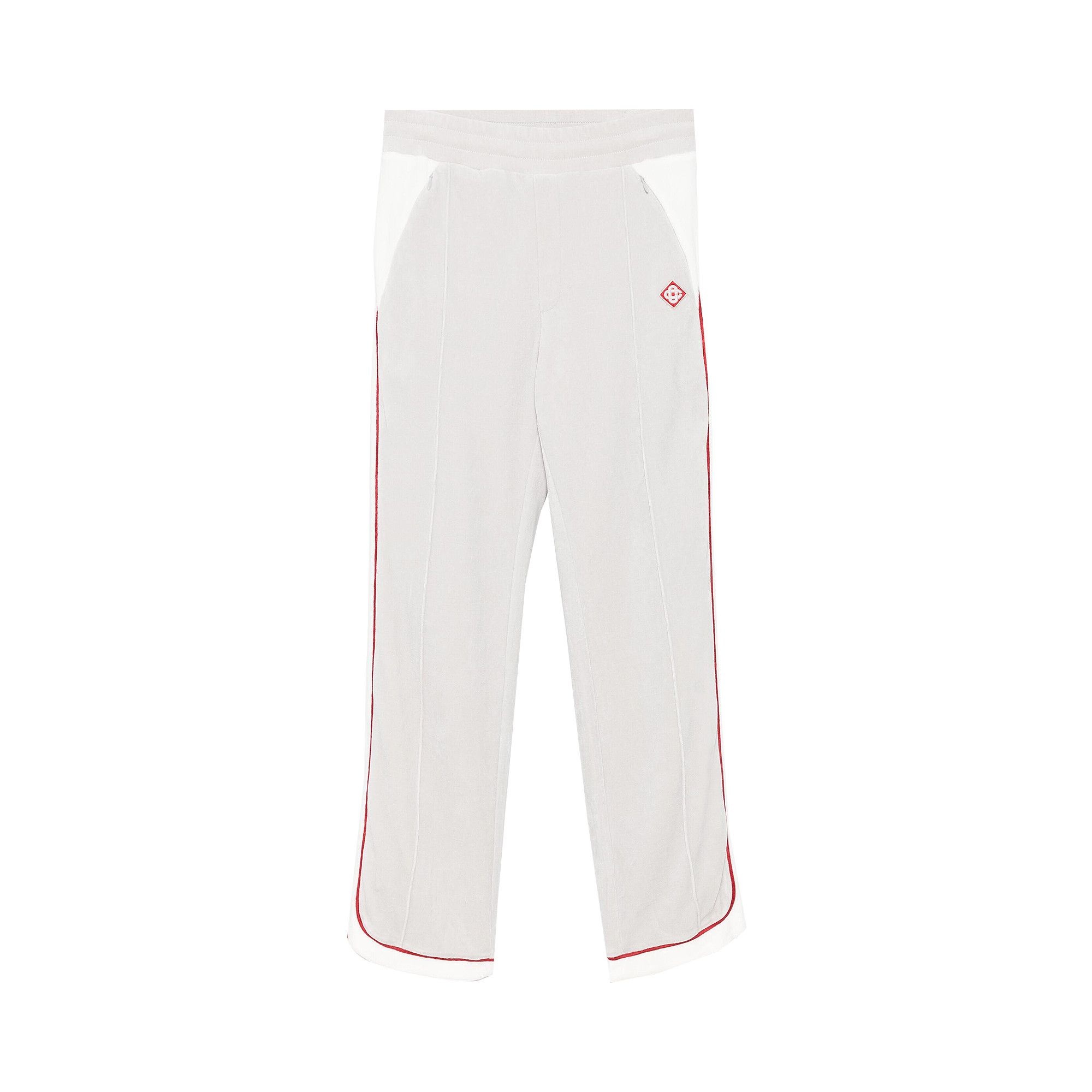 Casablanca Velour Cover Stitch Track Pants 'Grey/White' - 1