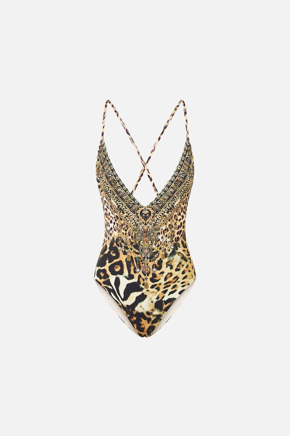 PADDED V NECK CROSS BACK ONE PIECE LEOTIGRA LAND - 1