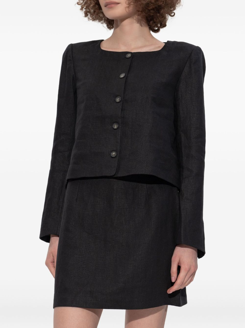 Emma button-front linen jacket - 3