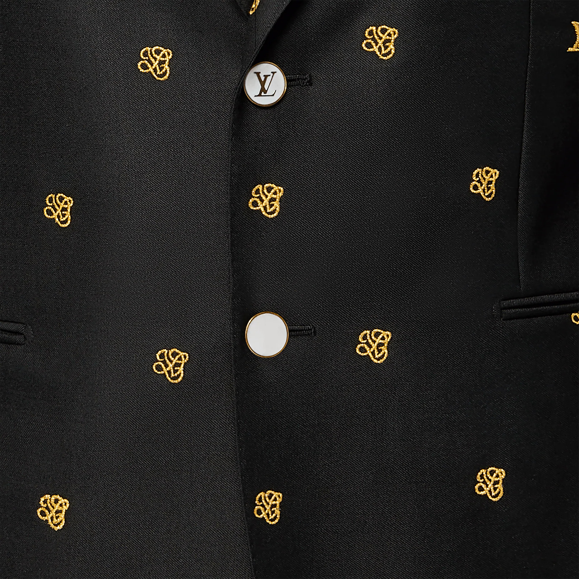 Embroidered Single-Breasted Wool Blend Evening Jacket - 4