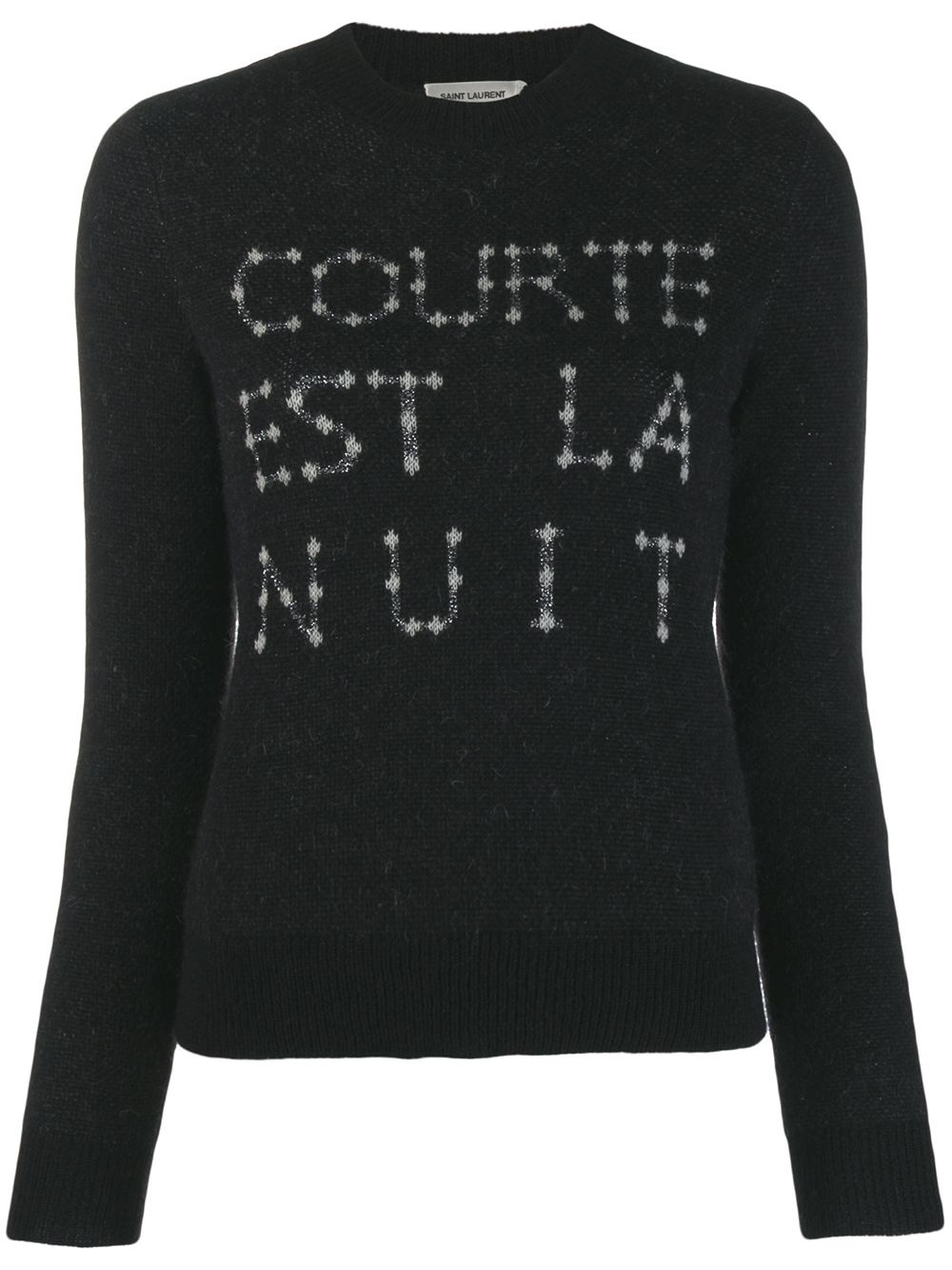 French slogan intarsia sweater - 1