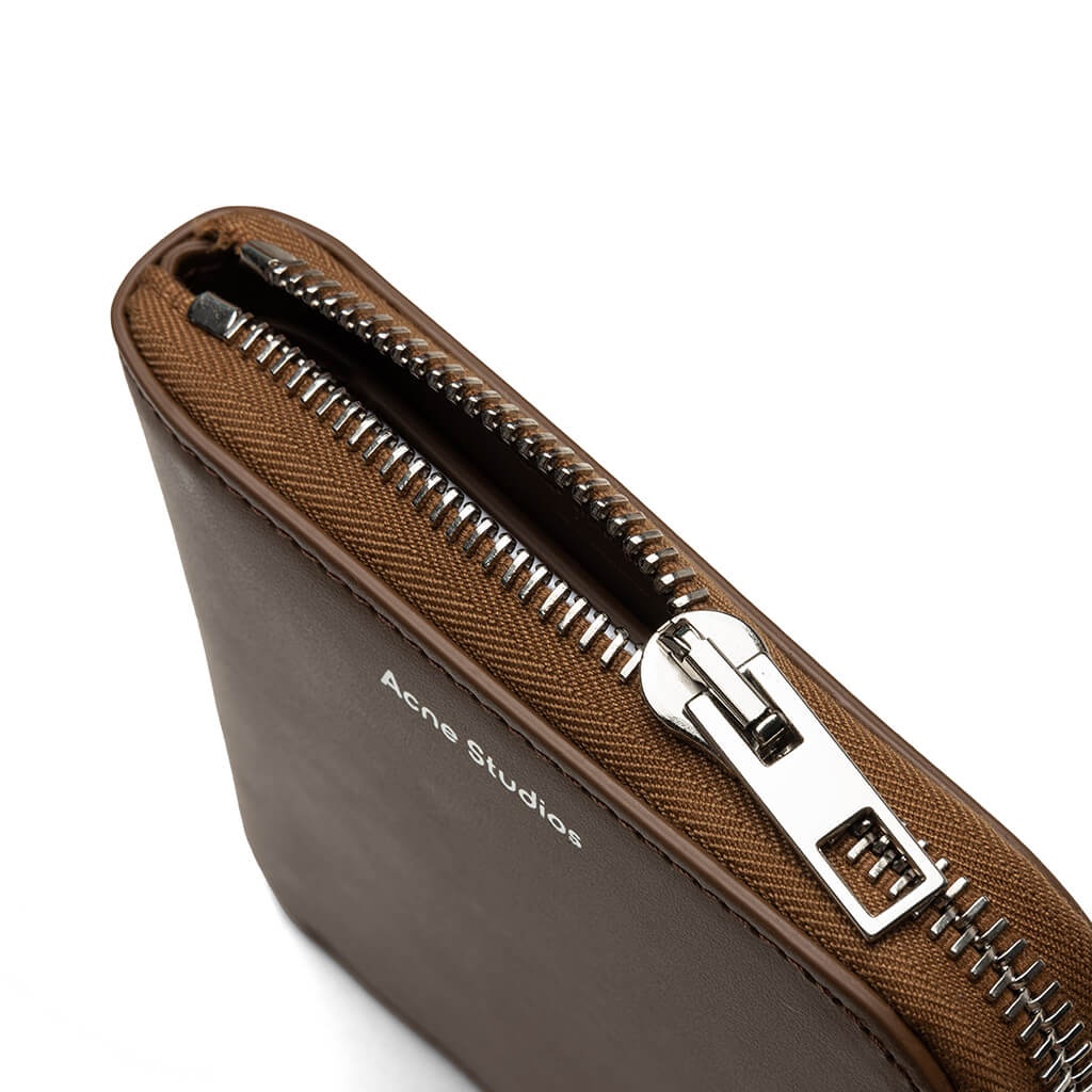 ZIPPED WALLET - CAMEL BROWN - 5