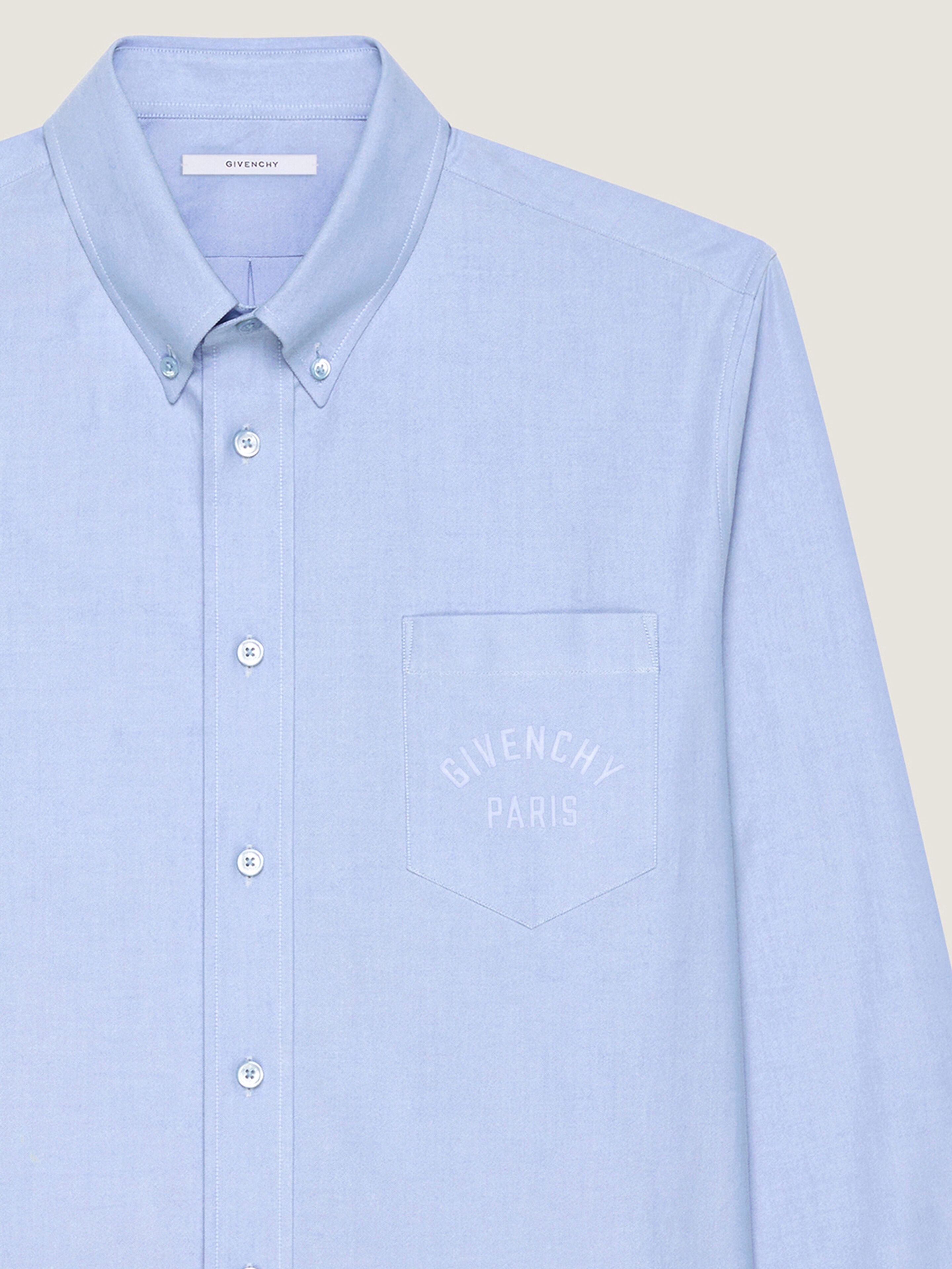 SHIRT IN COTTON WITH GIVENCHY PARIS EMBROIDERY - 4