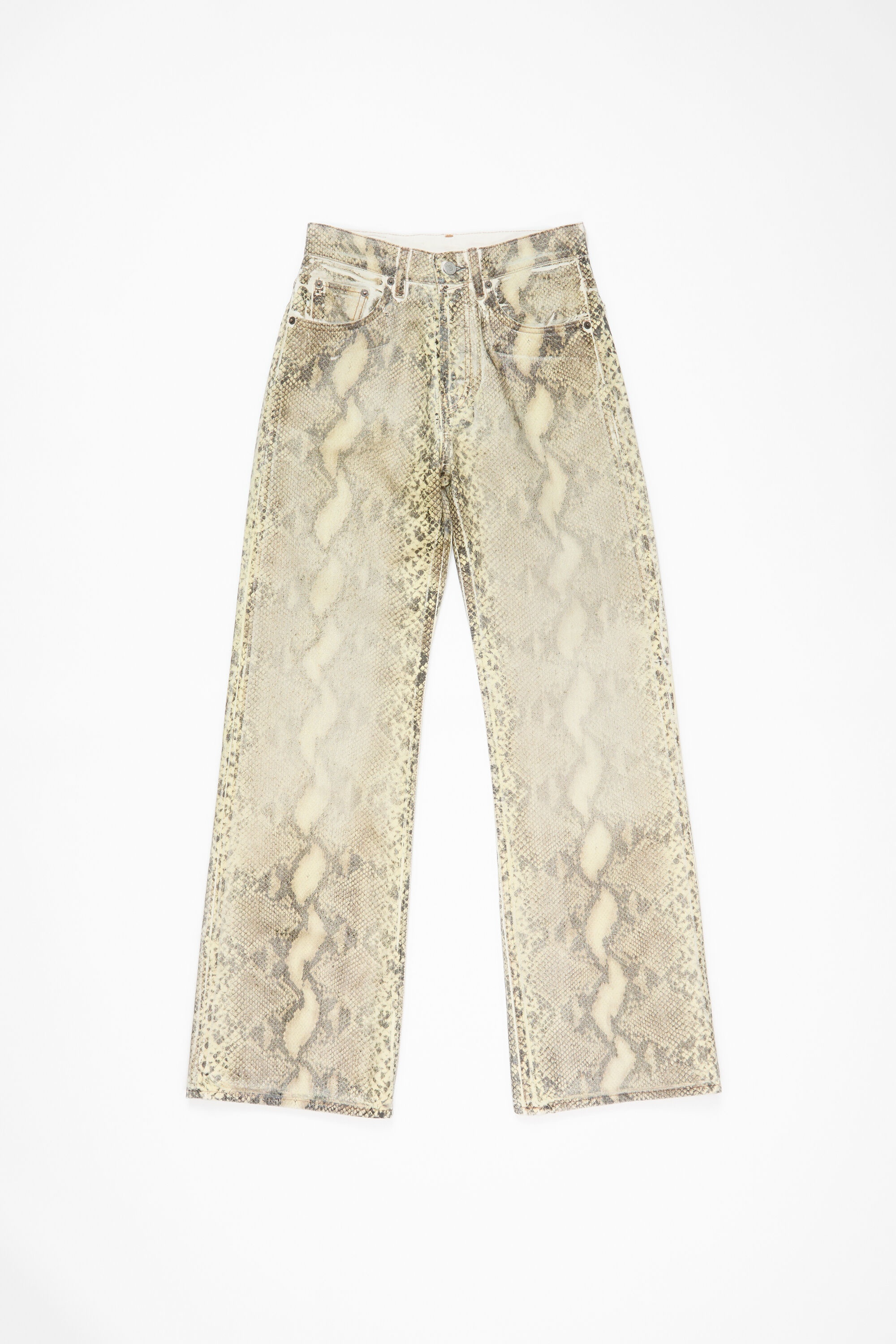 Printed denim trousers - Multi brown - 4
