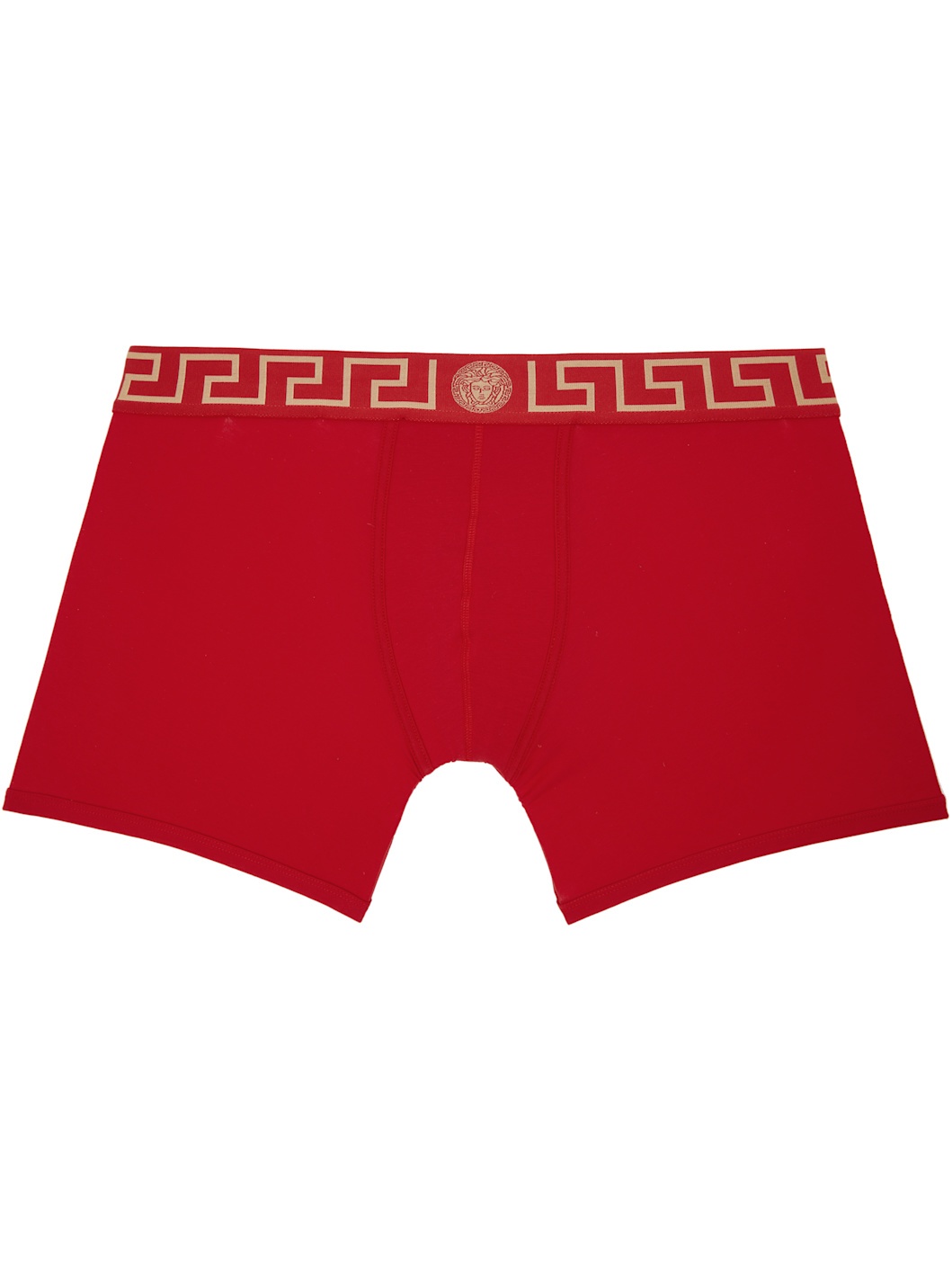 Red Greca Border Long Boxer Briefs - 1