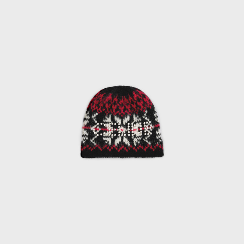 Celine studs beanie in snowflakes wool 1