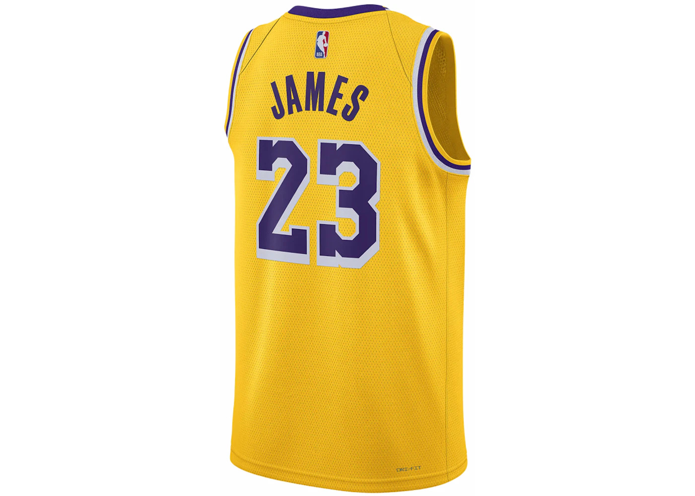 Nike NBA Los Angeles Lakers Icon Edition LeBron James 2022/23 Jersey Amarillo - 2