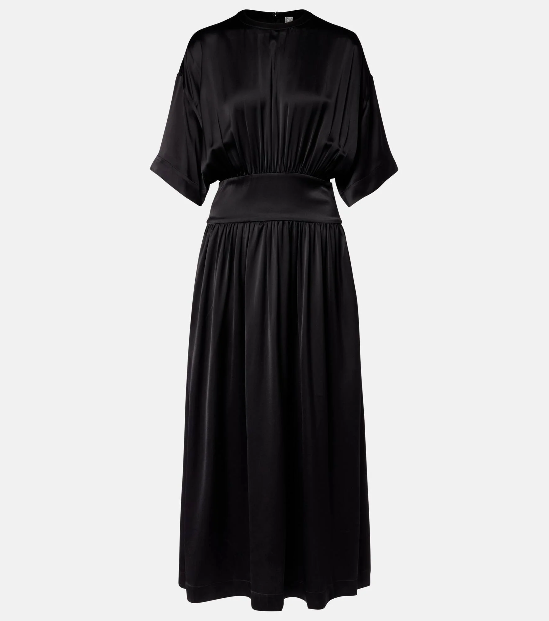 Silk and cotton satin T-shirt dress - 1