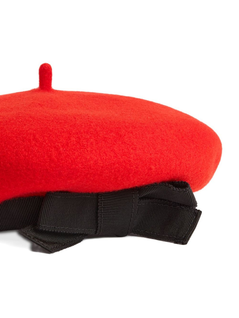 PATOU grosgrain-bow wool beret outlook