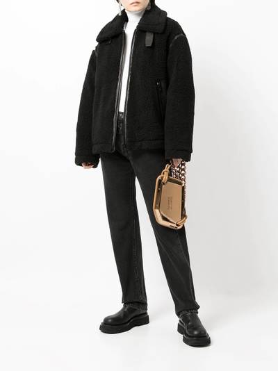 JUUN.J faux-shearling oversized biker coat outlook