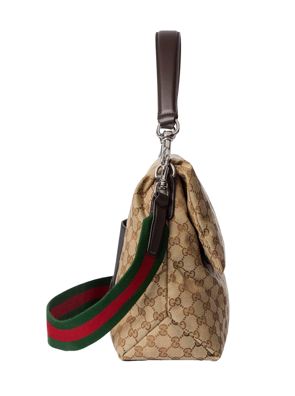 Gucci Men Beige Shoulder Bag With Shoulder Strap With Web Motif And Logo Lettering On The Rear In Gg - 4