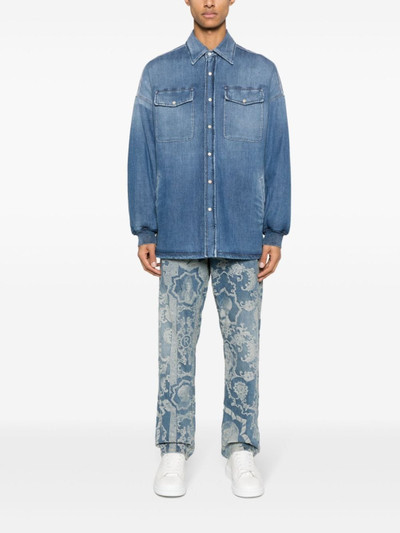 Alexander McQueen Seal-embroidered denim jacket outlook