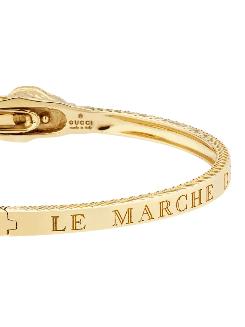 18kt yellow gold Le Marché des Merveilles tiger head bangle - 3