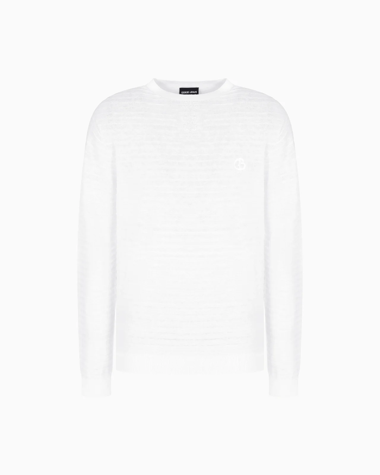 CREW-NECK JUMPER IN LINEN AND COTTON - 1