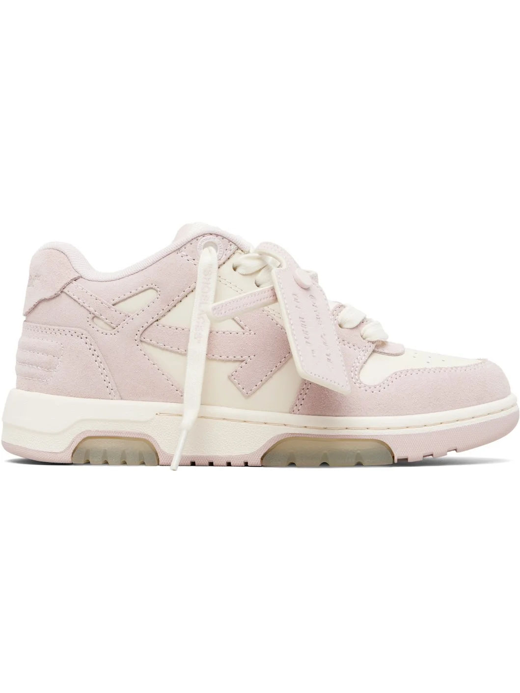 Pink Out Of Office Calf & Suede Sneakers - 1