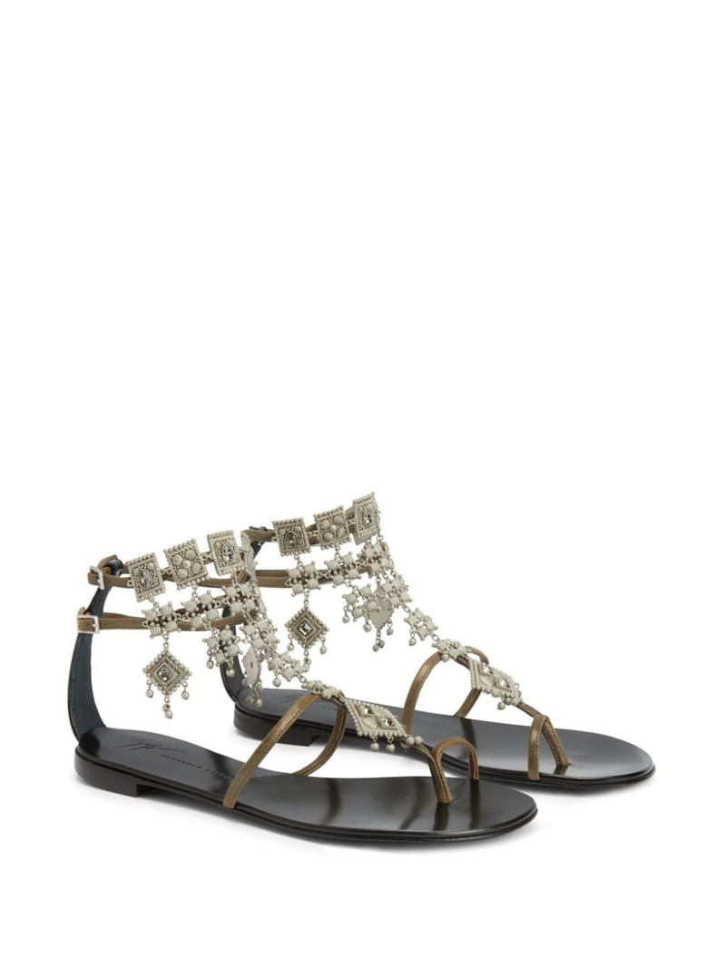 Giuseppe Zanotti Amira embellished suede sandals outlook