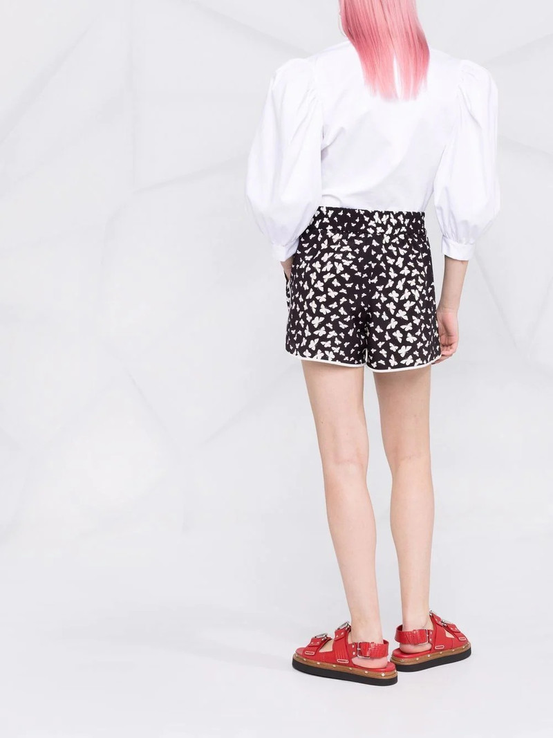 butterfly-print silk shorts 4