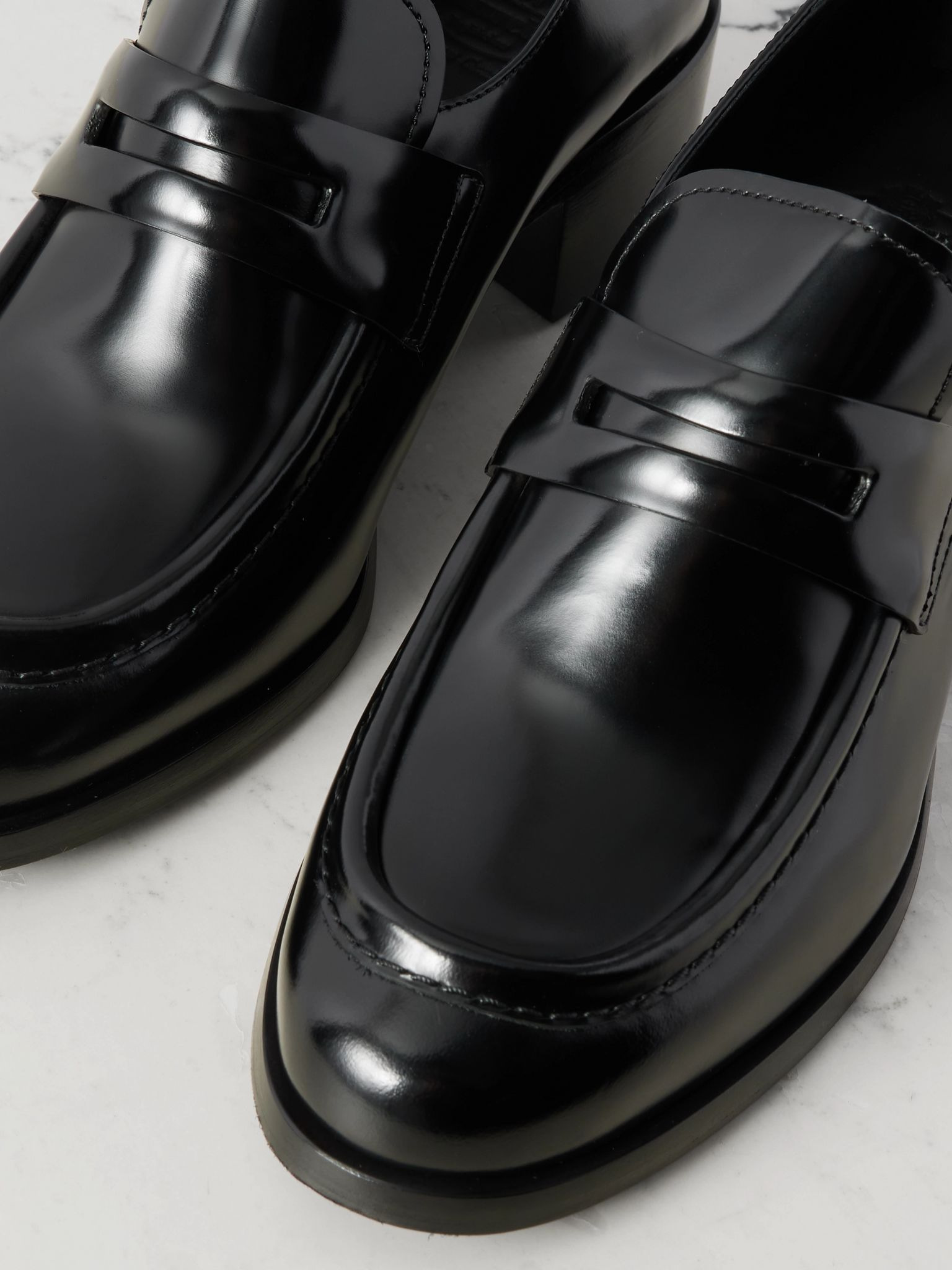 Prudence glossed-leather loafers Black - 4