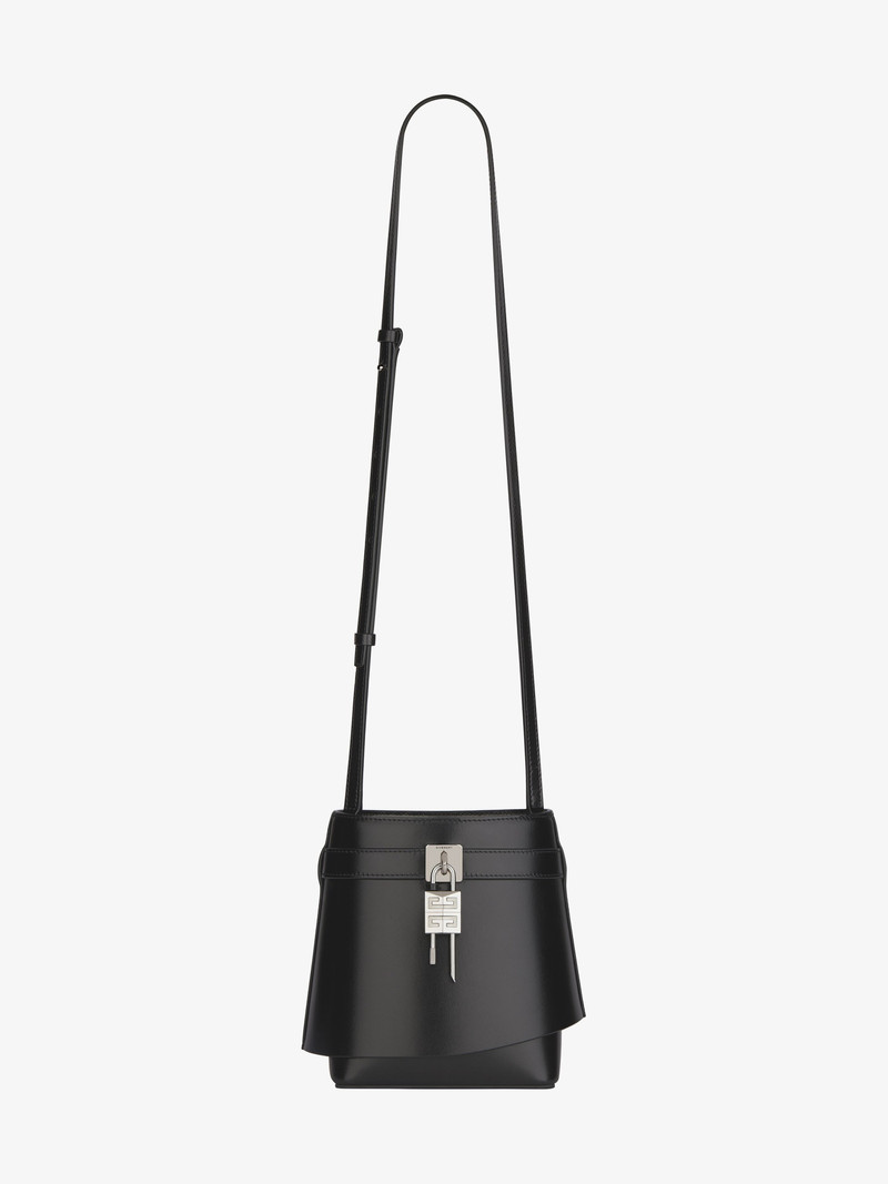 SHARK LOCK BUCKET BAG IN BOX LEATHER 3