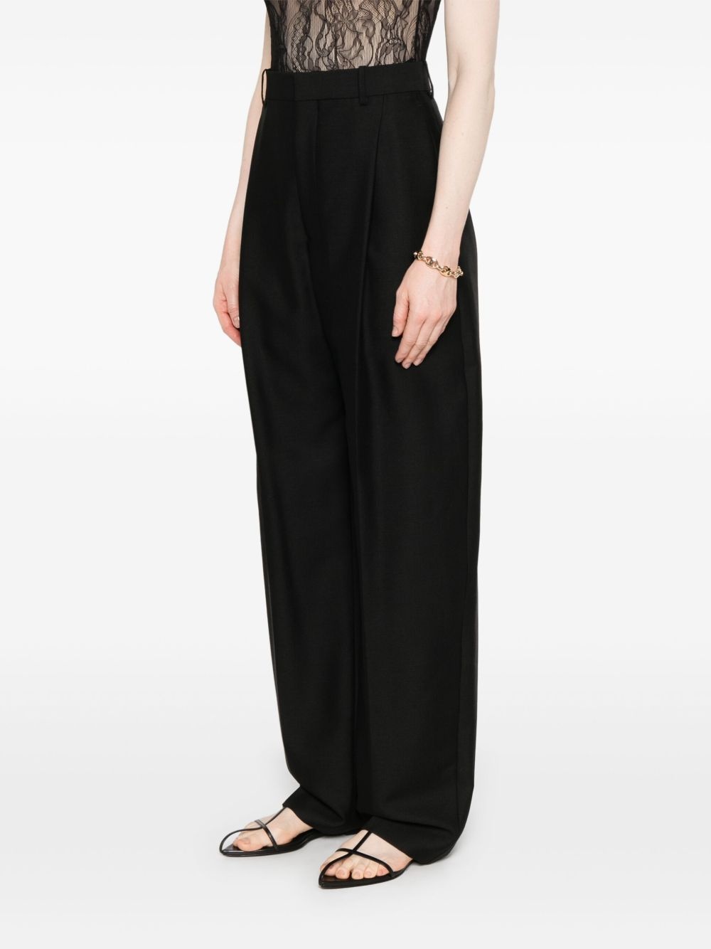 pleat-detail trousers - 3