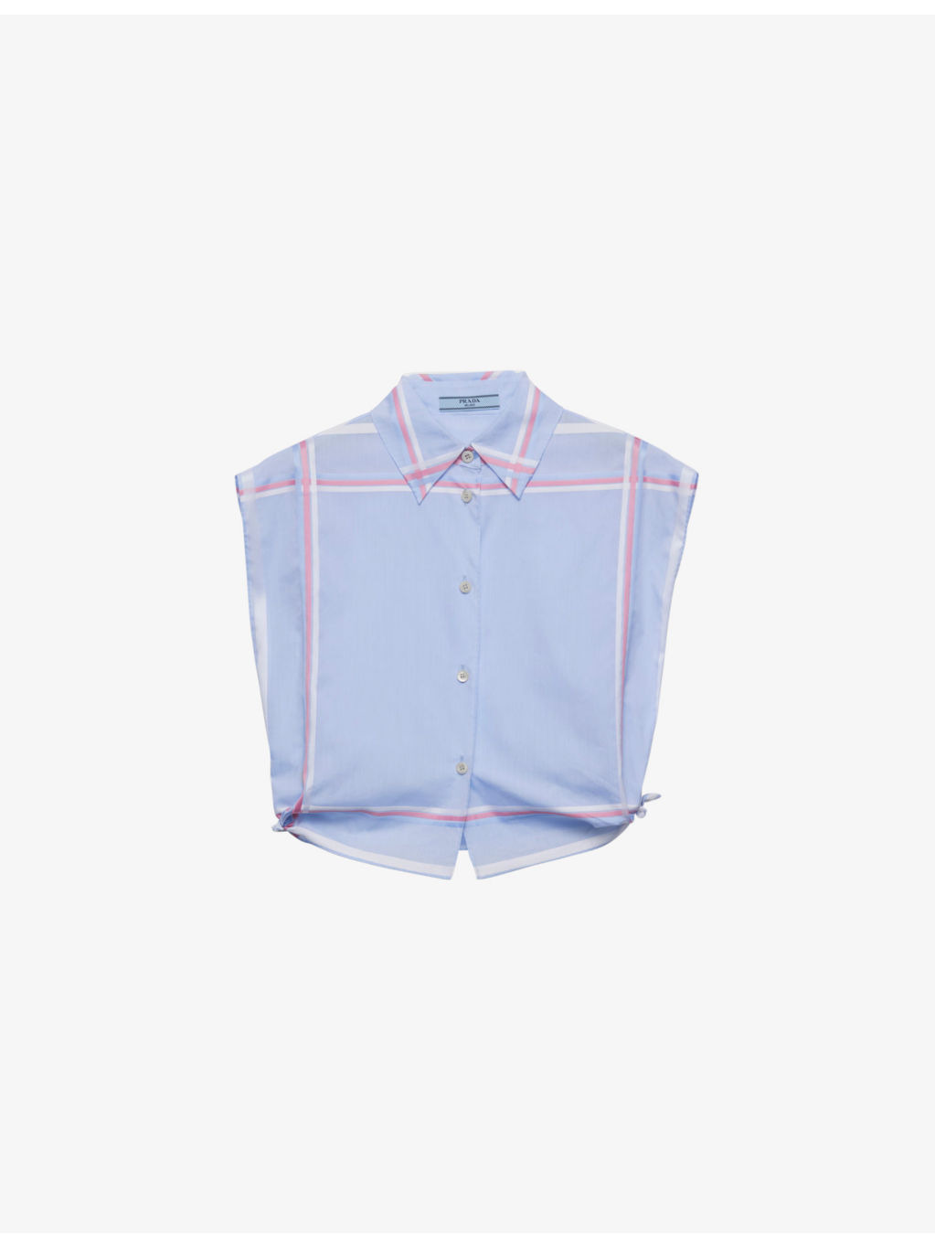 Check-pattern cropped cotton shirt - 1