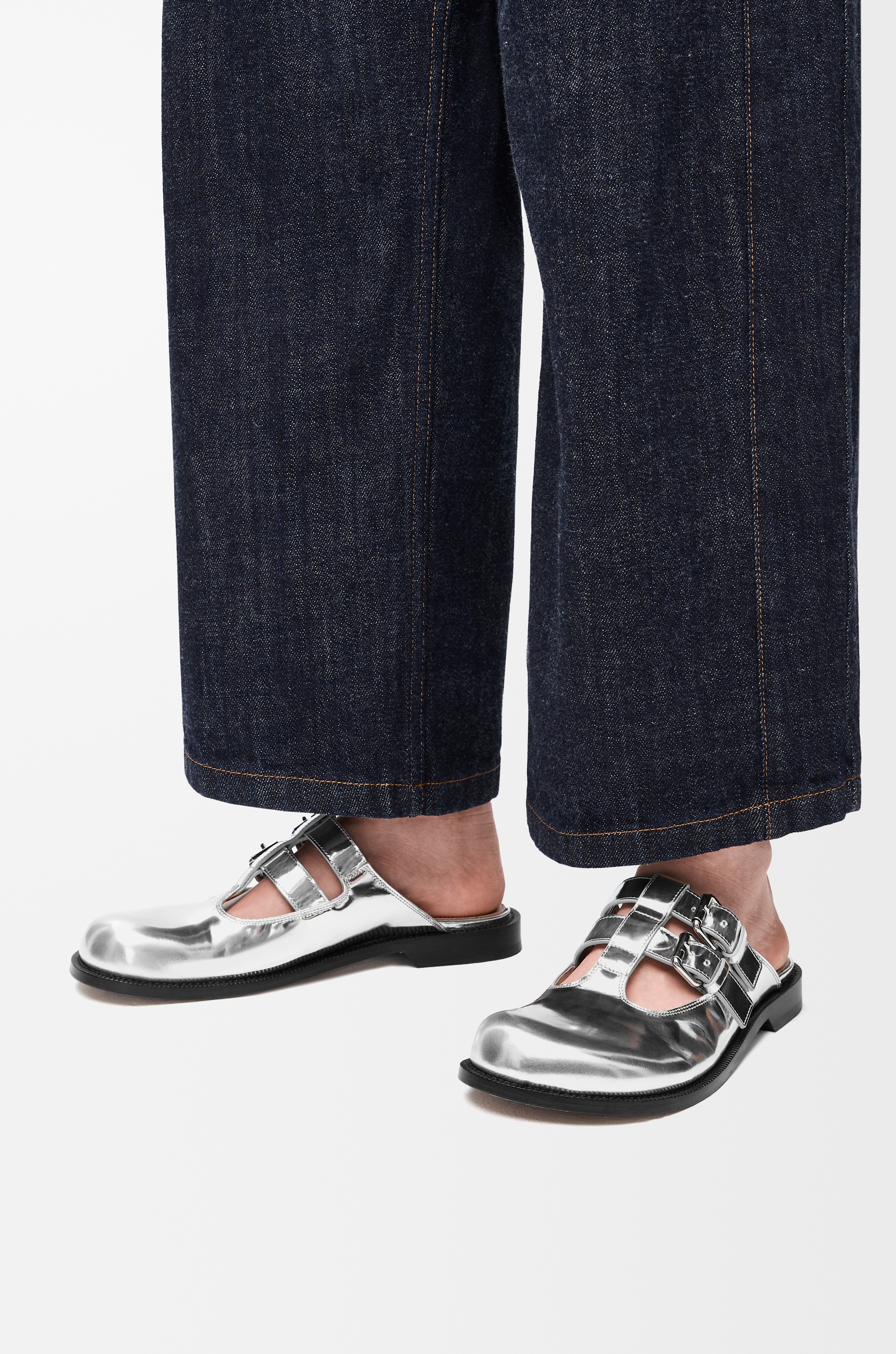 Campo Mary Jane mule in metallic calfskin - 2