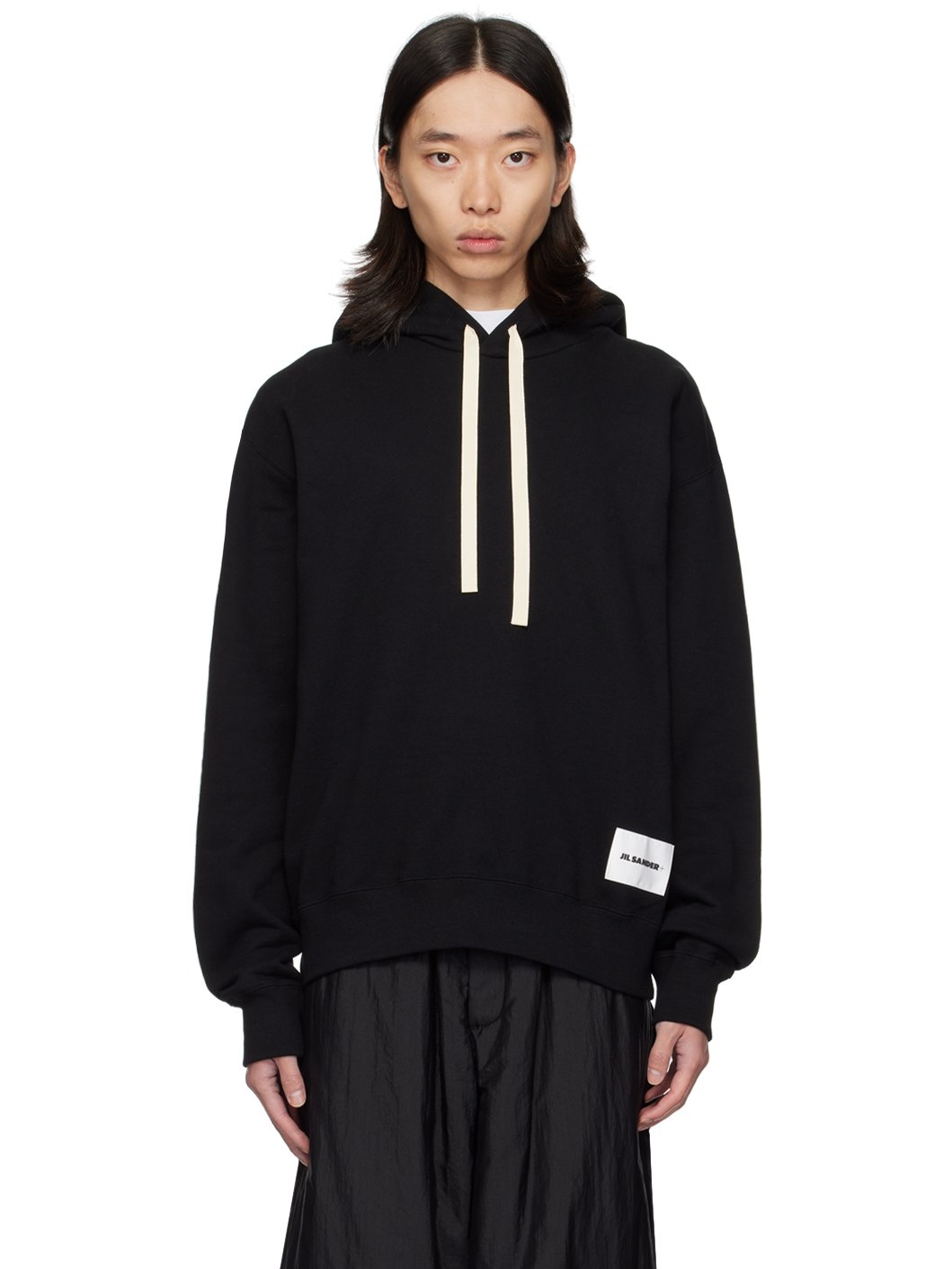 Black Logo Patch Hoodie - 1