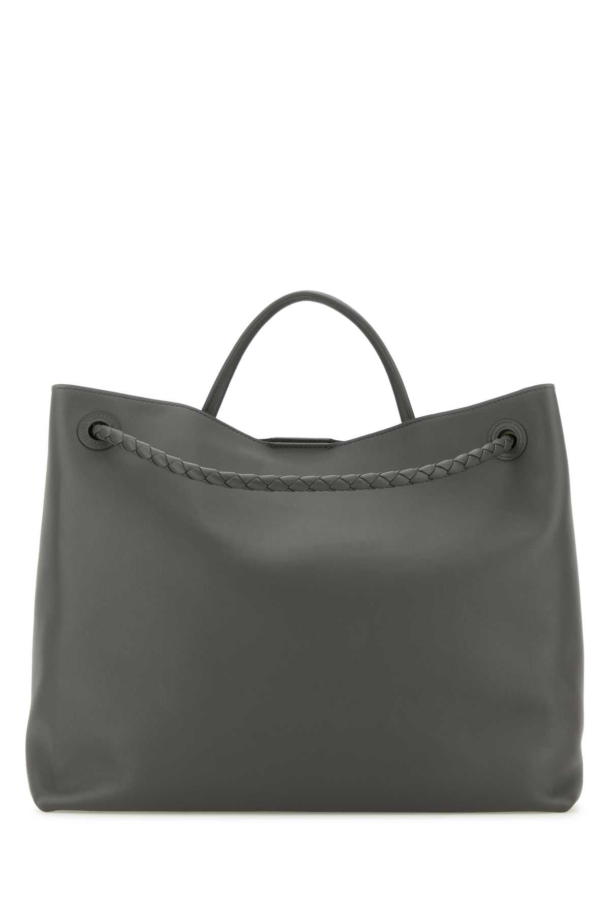 Bottega Veneta Women Dark Grey Leather Large Andiamo Shopping Bag - 3