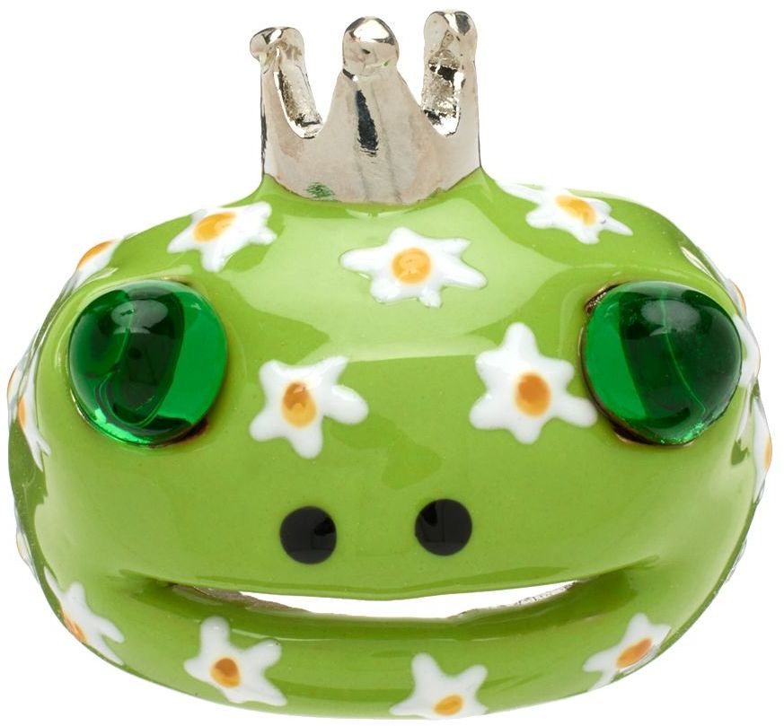 LIME FLOWERS FROG PRINCE RING - 2