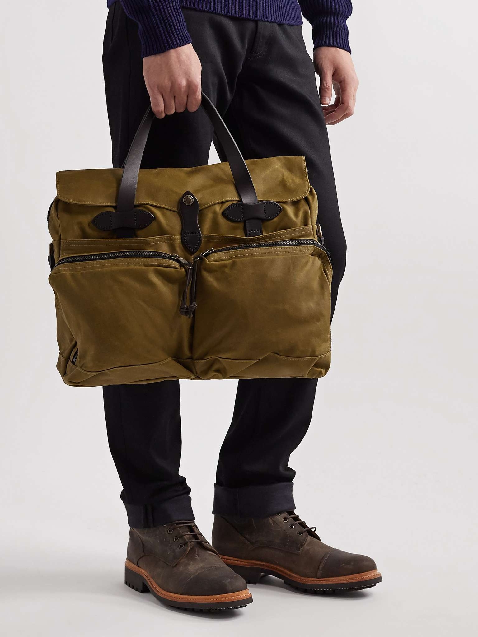 24-Hour Leather-Trimmed Coated-Canvas Briefcase - 2