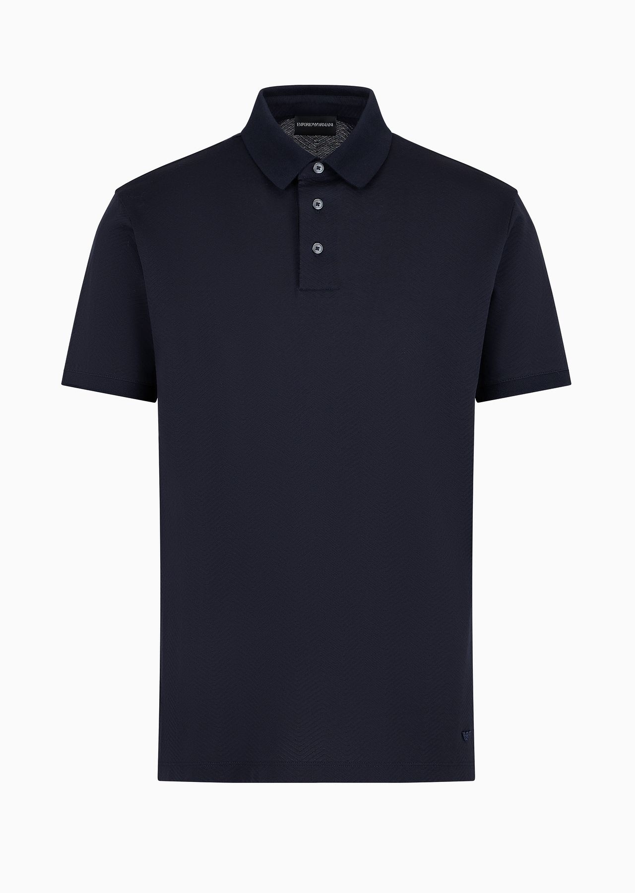 3D-effect embossed jacquard jersey polo shirt - 1