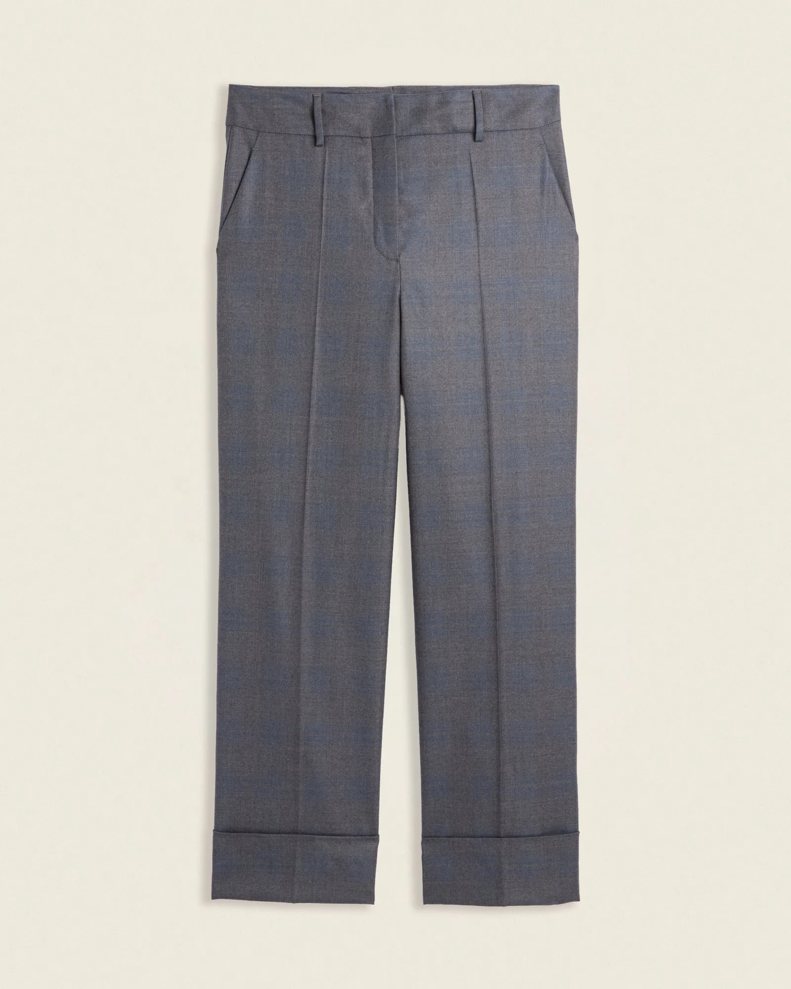 Wide-fit trousers in checked wool flannel - 1