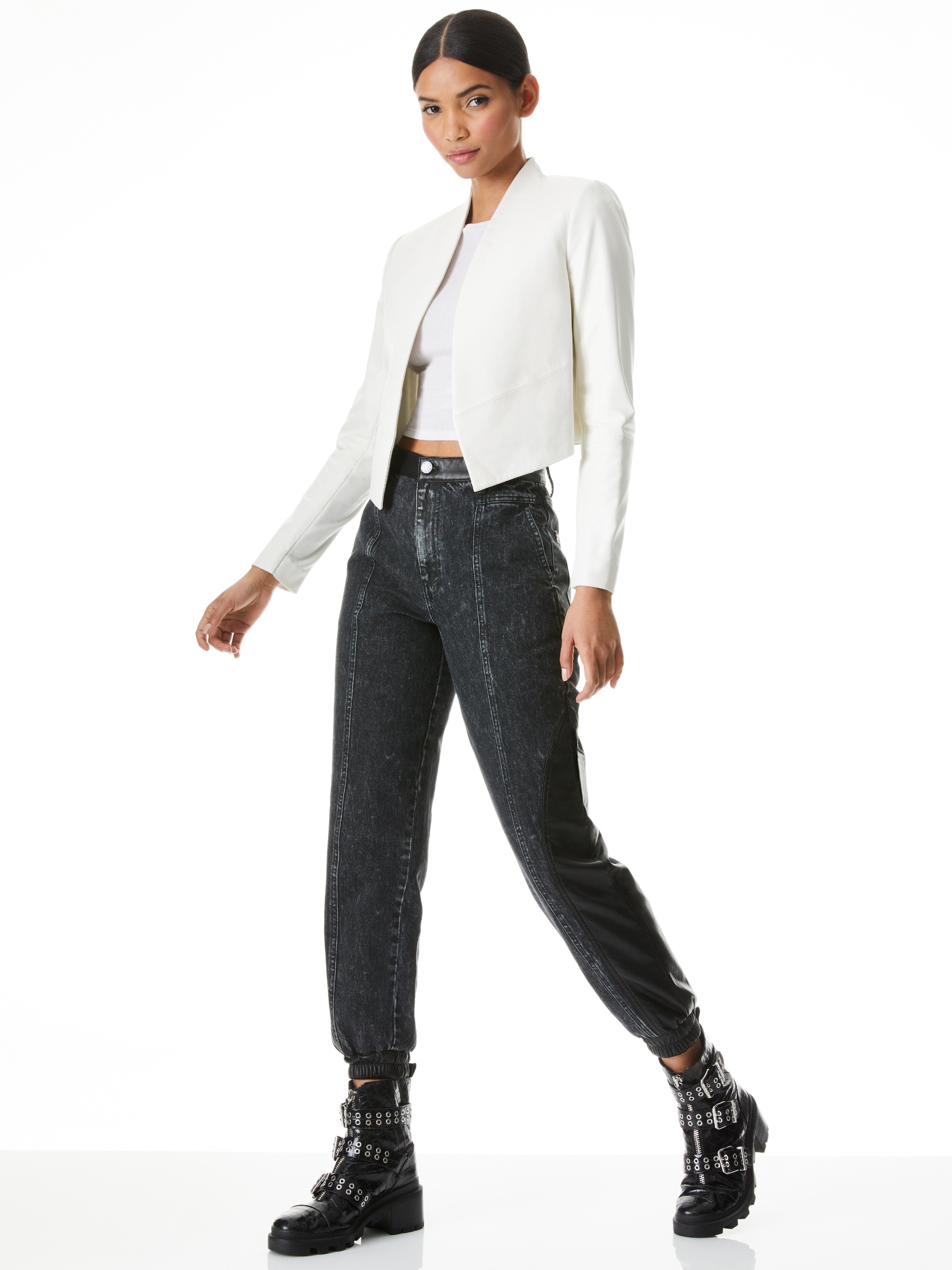 Alice + Olivia NEW HARVEY LEATHER JACKET | REVERSIBLE