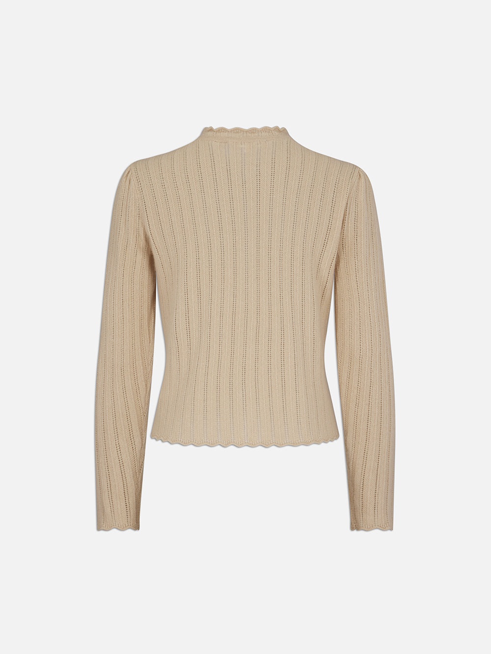 Ruffle Neck Cardi in Taupe - 4