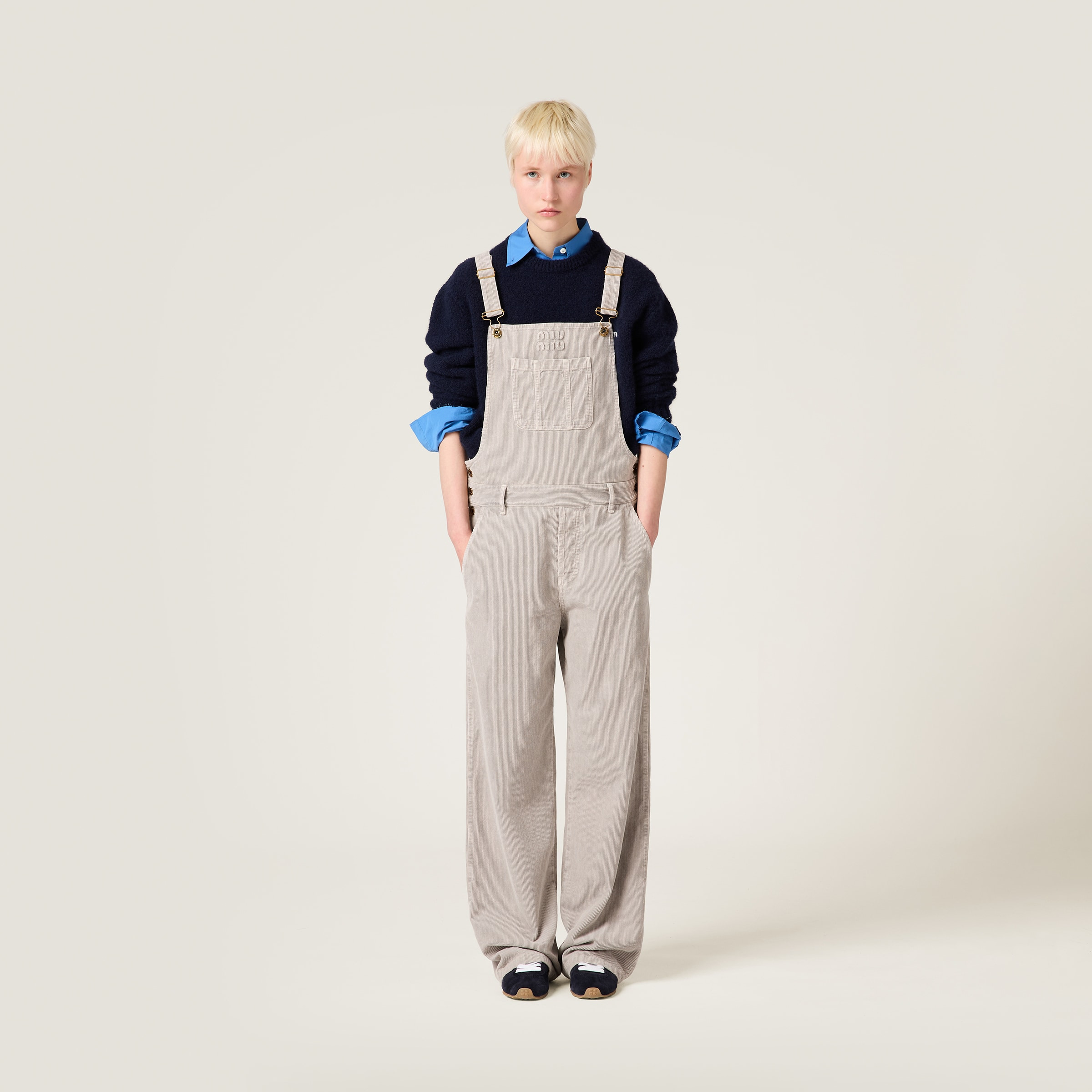 Washed velvet corduroy jumpsuit - 2