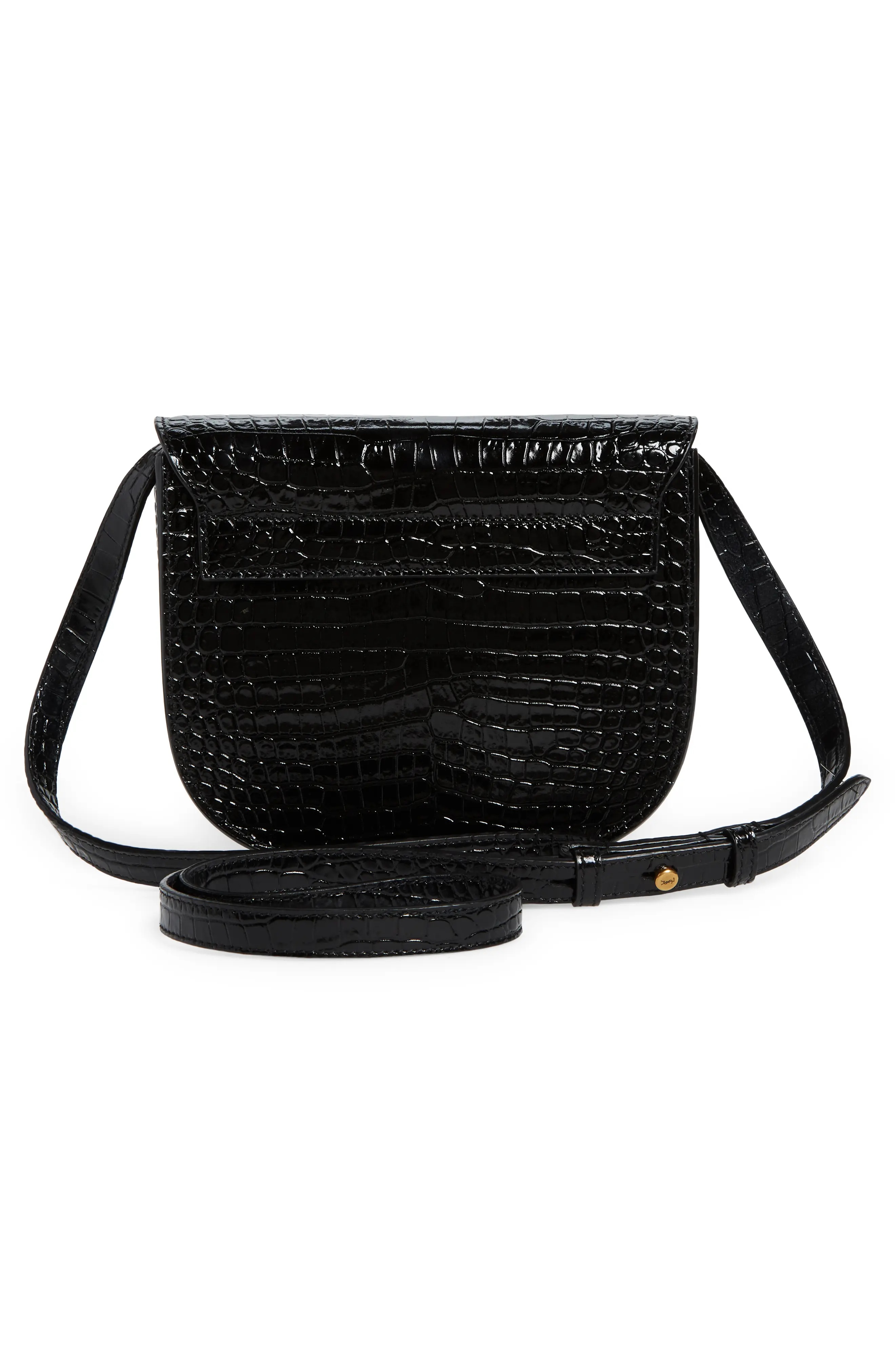 Kaia Croc Embossed Leather Crossbody Bag - 3