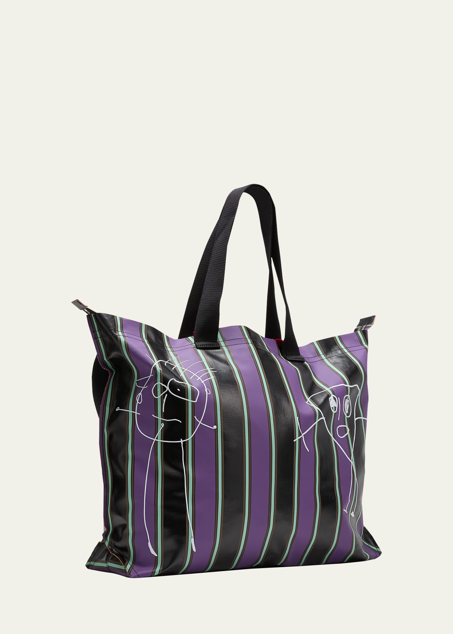Large Graphic-Print Striped Tote Bag - 3
