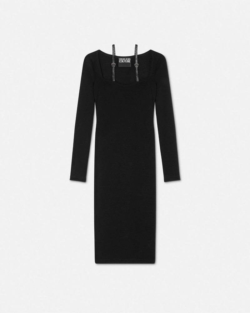 Baroque Buckle Knit Midi Dress 1