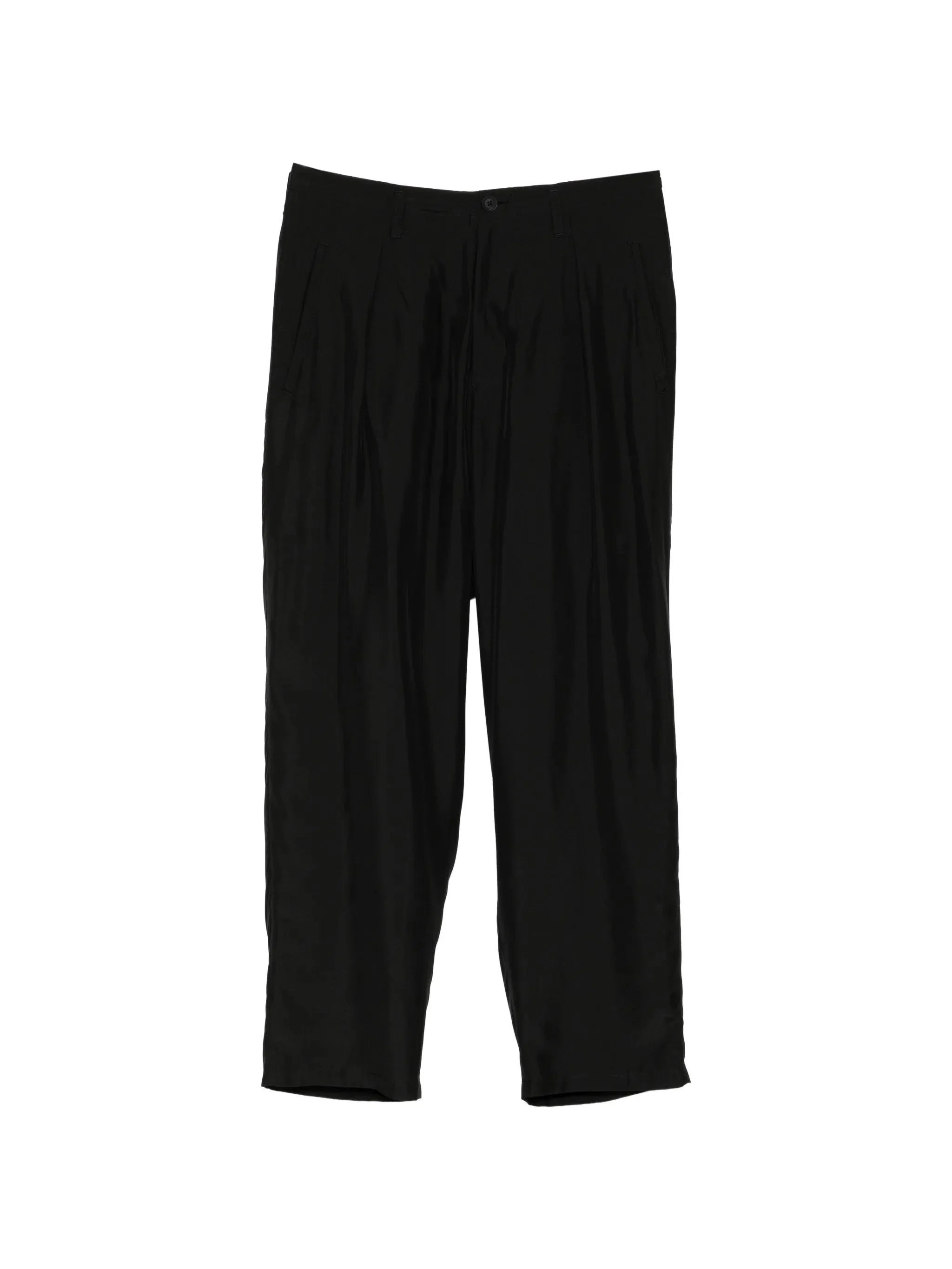 TUCKED SILK TROUSERS - 1