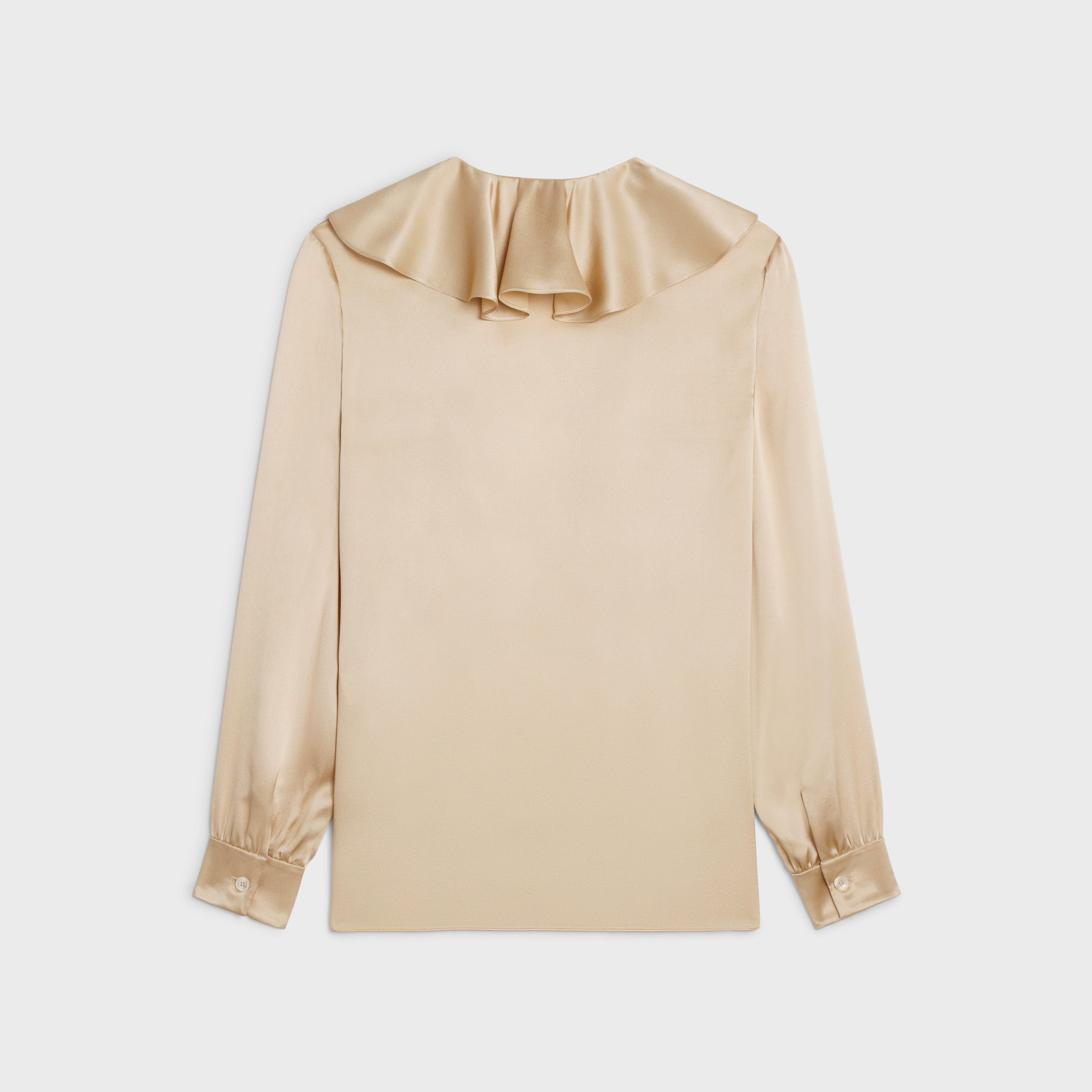 Blouse with jabot in satin crepe - 2