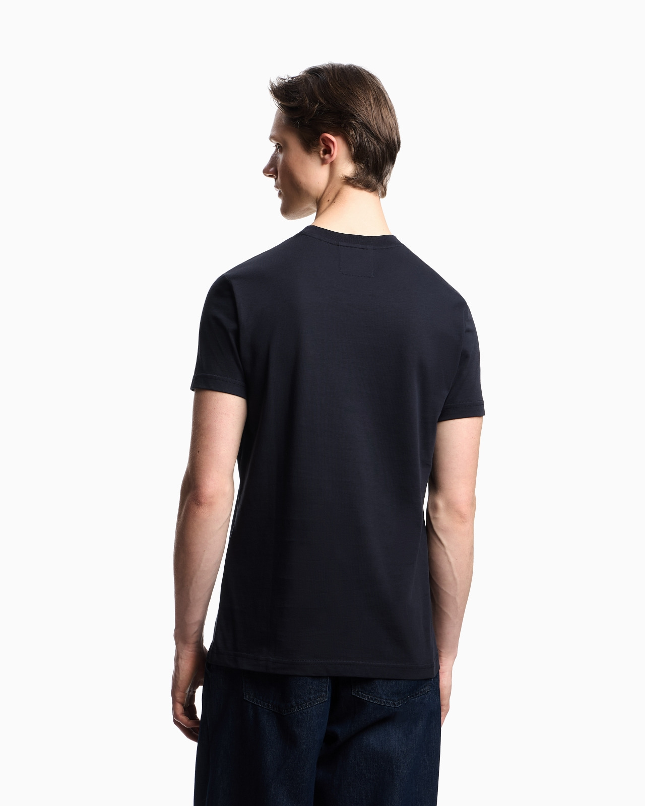 Supima jersey T-shirt with micro logo patch - 3