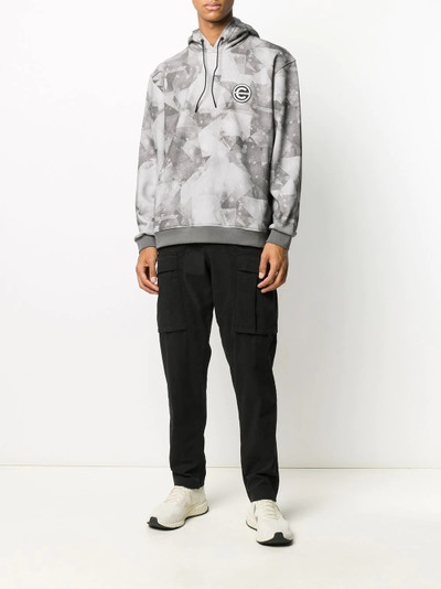 White Mountaineering printed drawstring hoodie outlook