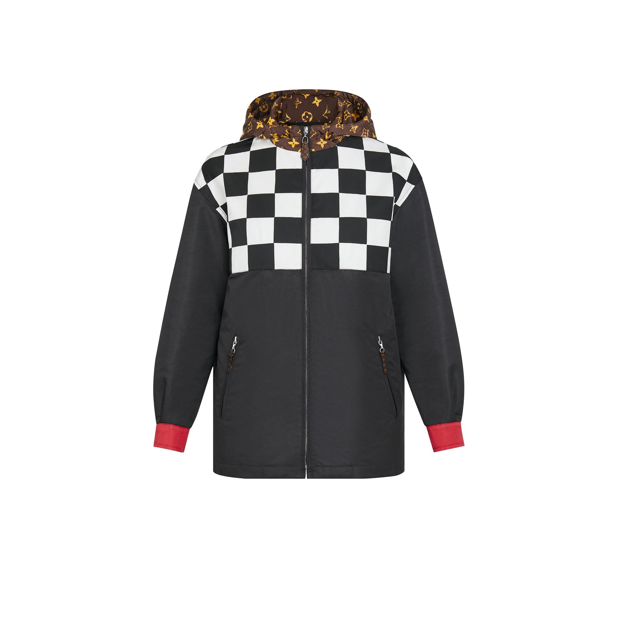 Graphic Black And White Parka In Nylon Faille - 1